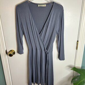 Abercrombie & Fitch Deep V Wrap Dress – Slate Blue – Size M